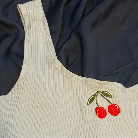 Baby Blue Cherry Crop Top - Picture 2 of 2